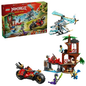 Set LEGO Ninjago - Luptă la casa din copac cu vehicule ninja (71857)
