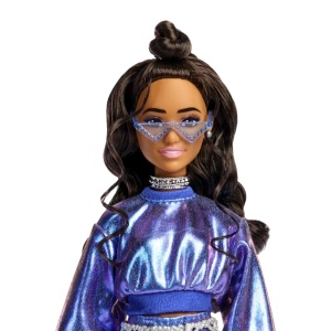 Barbie Deluxe Style Papusa Barbie Rochie Albastru Metalizat - Img 5