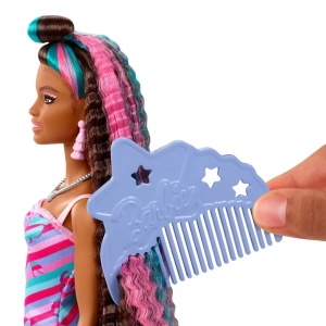 Barbie Totally Hair Papusa Barbie Curcubeu - Img 4