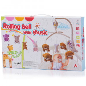 Carusel muzical pentru patut Chipolino Blue rabbits - Img 2