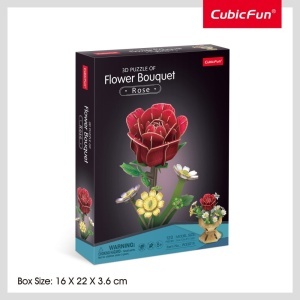 Cubic Fun - Buchet de flori 3D Trandafir 120 piese - Img 3