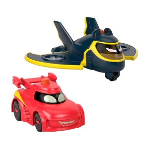 Fisher Price Batwheels Set 2 Masinute Cu Lumini Redbird Si Batwing Scara 1:55 - Img 2
