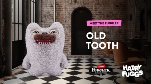 Fuggler - Jucarie de plus, 23 cm - Ciudateii cu par, Old Tooth - Moustache - Grey - Img 2
