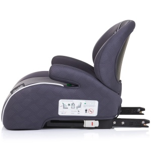 Inaltator auto Chipolino Sonic I-Size 125-150 cm cu sistem Isofix anthracite, testat ADAC - Img 3