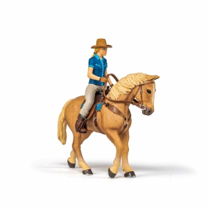 Papo Figurina Set Cowgirl (Vacarita) Pe Cal Usa - Img 5