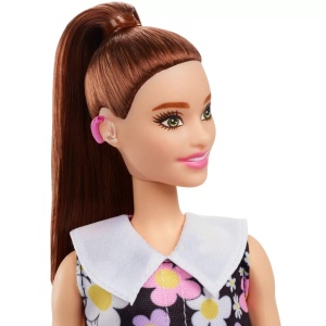 Papusa Barbie Fashionista Satena Cu Rochie Cu Imprimeu Floral - Img 6