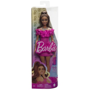 Papusa Barbie Fashionista Satena Cu Rochie Roz - Img 2