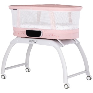 Patut cu leganare si cantar integrat Chipolino Sogno 2 in 1 pink
