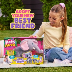 Pets Alive - Jucarie de plus interactiva, Mama Elefant si puii sai - Img 10