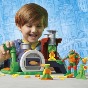 Play Doh Povestiri Cu Testoase Ninja Adolescente Mutante Set Plastelina Pizza Taie Si Arunca - Img 2