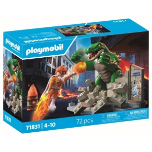 Playmobil - Jucarie de rol Lupta eroului cu soparla uriasa - Img 2