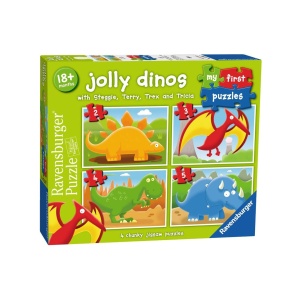 Puzzle Dinozaurii Veseli, 2/3/4/5 Piese