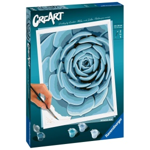 Ravensburger - CreArt pictura pe numere pentru adulti planta suculenta albastra - Img 2