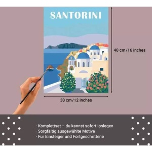 Ravensburger - Pictura pe numere Tablou Canvas Santorini - Img 4