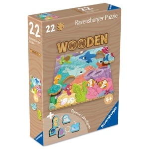 Ravensburger - Puzzle din lemn vietati marine 22 piese - Img 2