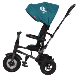 Tricicleta cu roti de cauciuc Qplay Rito Rubber Albastru Inchis - Img 3