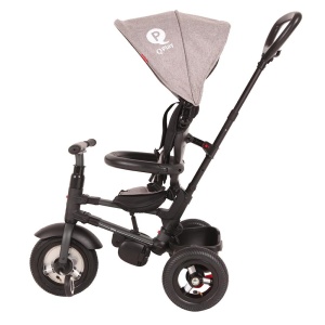 Tricicleta cu roti de cauciuc Qplay Rito Rubber Gri - Img 4
