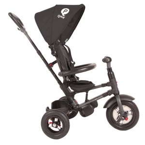 Tricicleta cu roti de cauciuc Qplay Rito Rubber Negru - Img 4