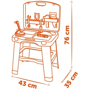 Atelier Smoby Black & Decker Bricolo Smart Workbench cu 33 accesorii - Img 2