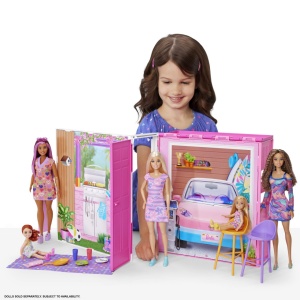 Barbie Casa De Papusi Barbie Cu 4 Zone Pliabila - Img 3