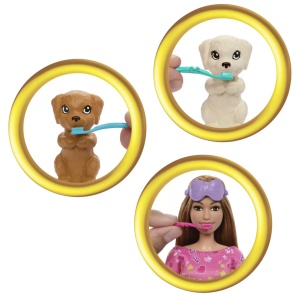 Barbie Papusa Barbie Family Set Petrecere Cu 2 Catelusi Color Change - Img 5
