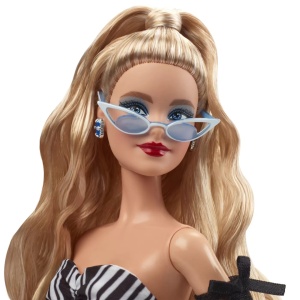 Barbie Signature Aniversare 65 Ani Papusa Barbie Cu Rochie De Bal Alb Negru - Img 2