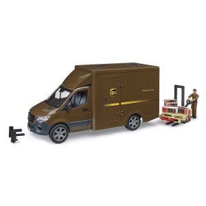 Bruder - Masina Ups Mercedes Benz Cu Sofer Si Accesorii - Img 5