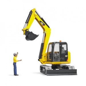 Bruder - Mini Excavator Cat Cu Muncitor - Img 7