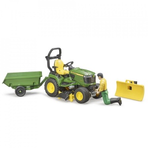 Bruder - Tractor Cu Remorca John Deere Si Gradinar - Img 4