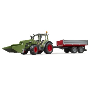Bruder tractor Fendt Vario 211 cu incarcator frontal si remorca - Img 4