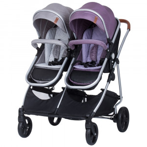 Carucior gemeni Chipolino Duo Smart 2 in 1 anthracite lilac - Img 1