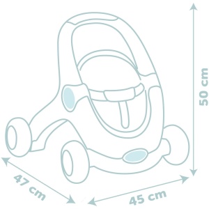 Carucior pentru papusi Smoby Baby Walker 3 in 1 cu papusa - Img 4