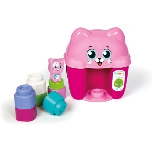 Clementoni - Jucarie educationala Soft Clemmy cos Pisicuta cu cuburi de constructie moi si lavabile - Img 1