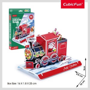 Cubic Fun - Puzzle 3D tren de Craciun 46 piese