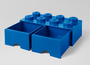 Cutie depozitare LEGO 2x4 cu sertare, albastru - Img 2