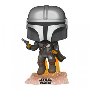 Figurina Funko POP! Star Wars: The Mandalorian - Mando Flying w/Blaster Vinyl Figure, 10cm - Img 1