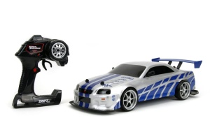 Jada Elite Fast And Furious Masinuta Rc Cu Telecomanda Brian Nissan Skyline Gtr R34 Scara 1 La 10 - Img 2