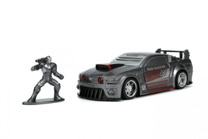 Jada Marvel Masinuta Metalica Ford Mustang Scara 1:32 Si Figurina Metalica War Machine - Img 4