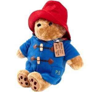 Jucarie de plus ursuletul Paddington cu haina albastra, asezat, 30 cm - Img 3