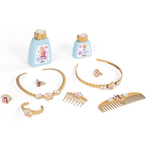 Jucarie Smoby Masuta de machiaj Disney Princess 2 in 1 roz cu accesorii - Img 3