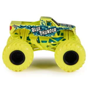 Monster Jam Masinuta Metalica Blue Thunder Scara 1 La 64 - Img 2