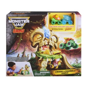 Monster Jam Mini Jams Set De Joaca Crash And Crumble Jungle Cu Masinutele El Toro Loco Si Dragon