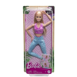 Papusa Barbie Made To Move Blonda Cu Top Roz - Img 2