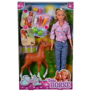 Papusa Simba Steffi Love Little Horse 29 cm cu figurina si accesorii - Img 5