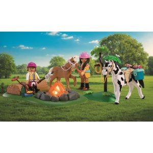 Playmobil - Jucarie de rol Excursie calare si foc de tabara - Img 5