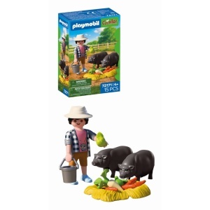 Playmobil - Jucarie de rol Fermier cu porci vietnamezi