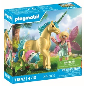 Playmobil - Jucarie de rol Figurina de colectie unicornul Sunshine Blossom si zana - Img 2