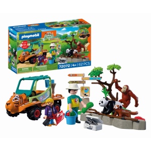 Playmobil - Jucarie de rol Ingrijitor zoo cu vehicul