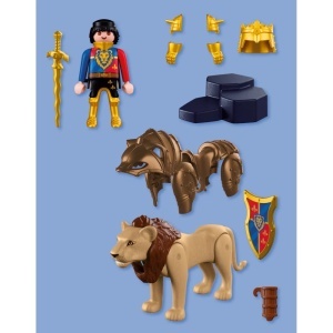 Playmobil - Jucarie de rol Leu cu cavaler auriu - Img 5