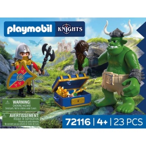 Playmobil - Jucarie de rol Trol si cavaler Leu cu comoara - Img 2
